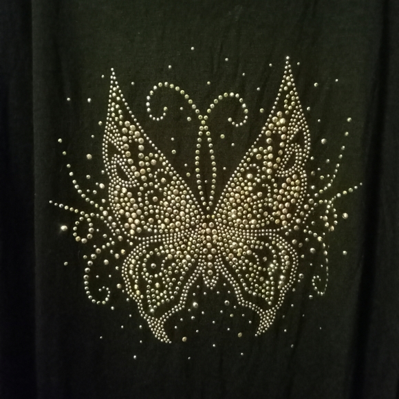 Rhinestone Butterfly Tee Dress-2XL - Picture 3 of 5